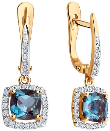 Серьги Diamant 51-221-02348-1 вес 3.63 г золото, александрит купить,NaN