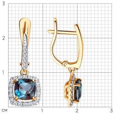 Серьги Diamant 51-221-02348-1 вес 3.63 г золото, александрит купить,NaN