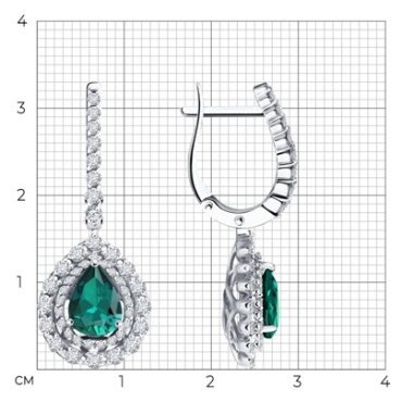 Серьги SOKOLOV 3020560 вес 6.24 г золото, бриллиант, изумруд купить,2952377