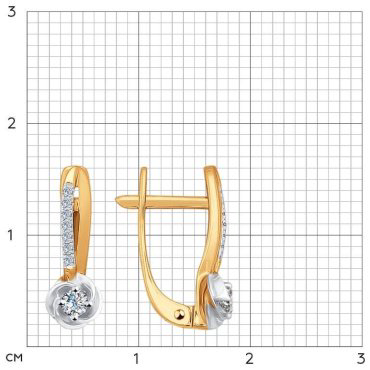 Серьги SOKOLOV 1020956 вес 2.08 г золото, бриллиант купить,599202