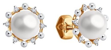 Пусеты Diamant 51-222-02099-1 вес 2.13 г золото, бриллиант купить,273664
