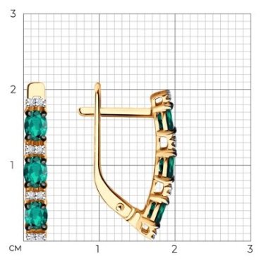 Серьги Diamant 51-220-02157-1 вес 2.62 г золото, изумруд купить,738771