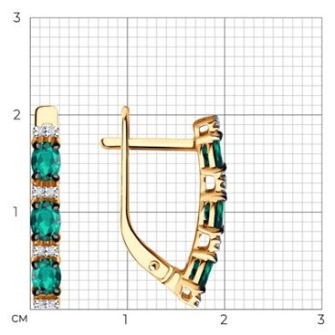 Серьги Diamant 51-220-02157-1 вес 2.62 г золото, изумруд купить,738771