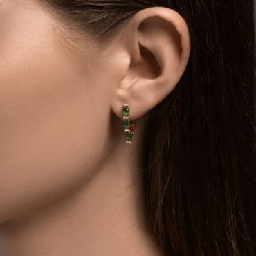 Серьги Diamant 51-220-02157-1 вес 2.62 г золото, изумруд купить,738771