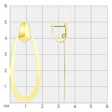 Серьги Diamant 53-121-01052-1 вес 4.49 г золото, без вставок купить,368179