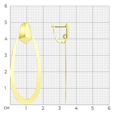 Серьги Diamant 53-121-01052-1 вес 4.49 г золото, без вставок купить,368179