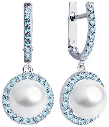 Серьги Diamant 52-321-02823-1 вес 5.08 г золото, топаз купить,523949