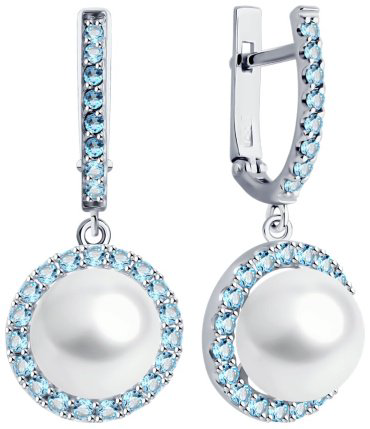 Серьги Diamant 52-321-02823-1 вес 5.08 г золото, топаз купить,523949