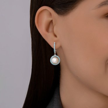 Серьги Diamant 52-321-02823-1 вес 5.08 г золото, топаз купить,523949