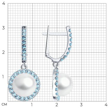 Серьги Diamant 52-321-02823-1 вес 5.08 г золото, топаз купить,523949
