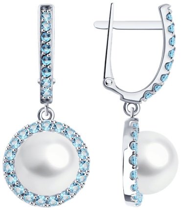 Серьги Diamant 52-321-02823-1 вес 5.08 г золото, топаз купить,523949
