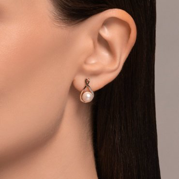 Серьги SOKOLOV 79-20005 вес 3.11 г золото, бриллиант, жемчуг купить,NaN