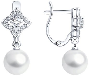 Серьги SOKOLOV 79-20057-3 вес 3.13 г золото, горный хрусталь купить,507736