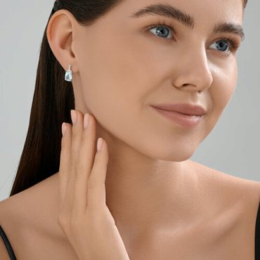 Серьги SOKOLOV 729027-3 вес 2.59 г золото, топаз, фианит купить,250180