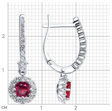Серьги SOKOLOV 4020461-3 вес 3.55 г золото, бриллиант, рубин купить,1576050