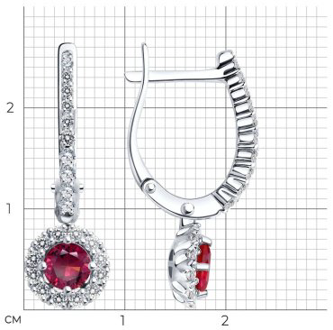 Серьги SOKOLOV 4020461-3 вес 3.55 г золото, бриллиант, рубин купить,1576050
