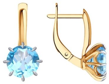Серьги Diamant 51-320-01765-1 вес 3.9 г золото, топаз купить,293355