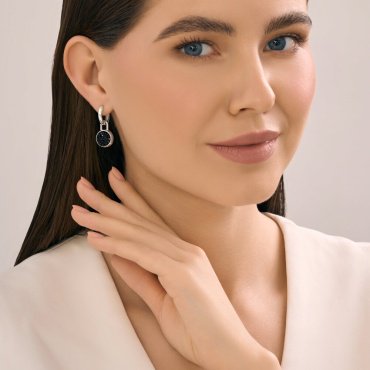 Серьги Diamant 94-121-02371-1 вес 5.61 г серебро, без вставок купить,39874