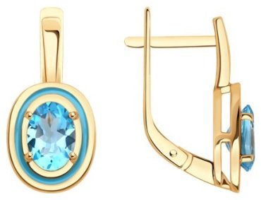 Серьги Diamant 51-320-02509-1 вес 4.01 г золото, топаз купить,431616