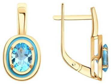 Серьги Diamant 51-320-02509-1 вес 4.01 г золото, топаз купить,431616