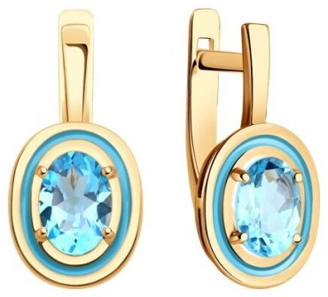 Серьги Diamant 51-320-02509-1 вес 4.01 г золото, топаз купить,431616