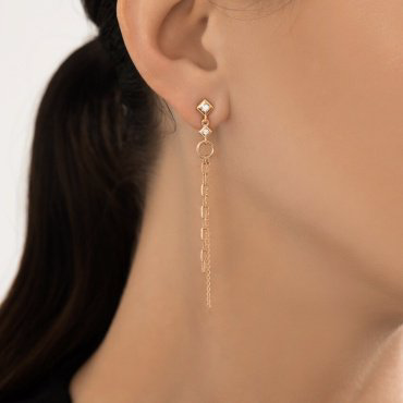 Серьги Diamant 51-122-02947-1 вес 2.49 г золото, фианит купить,303384