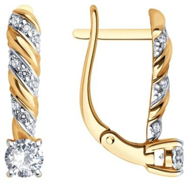 Серьги Diamant 51-220-02534-1 вес 2.7 г золото, бриллиант купить,1789041