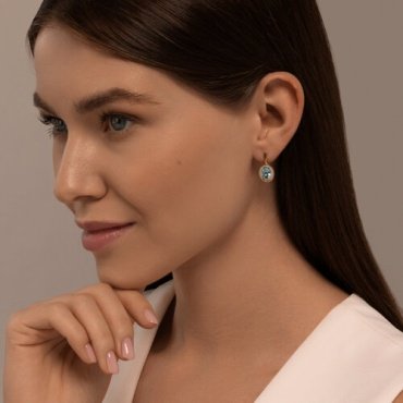 Серьги Diamant 51-320-02509-1 вес 4.01 г золото, топаз купить,431616