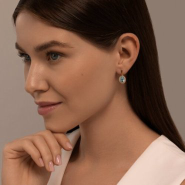 Серьги Diamant 51-320-02509-1 вес 4.01 г золото, топаз купить,431616