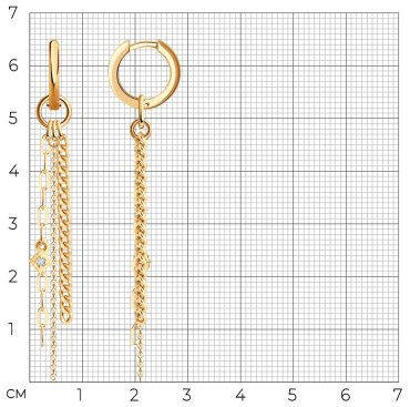 Серьги Diamant 51-121-02950-1 вес 4.87 г золото, фианит купить,423691