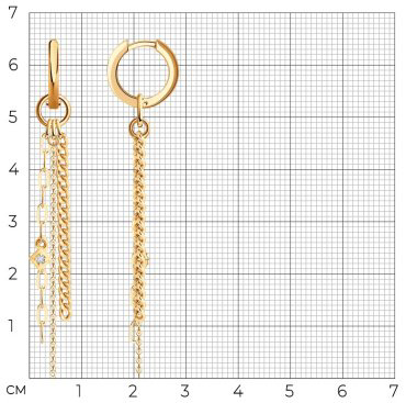 Серьги Diamant 51-121-02950-1 вес 4.87 г золото, фианит купить,423691