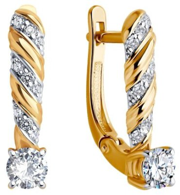 Серьги Diamant 51-220-02534-1 вес 2.7 г золото, бриллиант купить,1789041