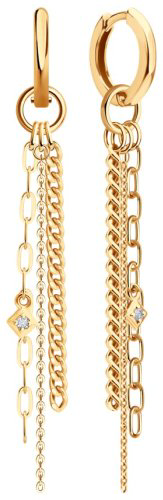 Серьги Diamant 51-121-02950-1 вес 4.87 г золото, фианит купить,423691