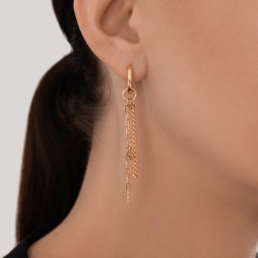 Серьги Diamant 51-121-02950-1 вес 4.87 г золото, фианит купить,423691