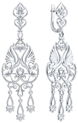Серьги Diamant 94-121-02381-1 вес 9.29 г серебро, без вставок купить,44654