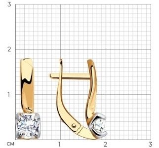 Серьги SOKOLOV 028564 вес 2.89 г золото, фианит купить,231200