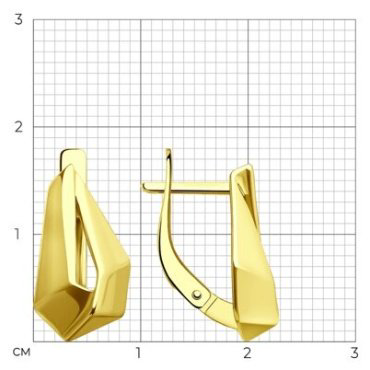 Серьги Diamant 53-120-02197-1 вес 2.87 г золото, без вставок купить,300574