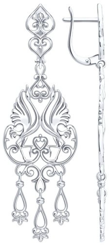 Серьги Diamant 94-121-02381-1 вес 9.29 г серебро, без вставок купить,44654
