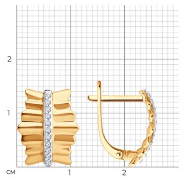 Серьги Diamant 51-120-02902-1 вес 3.15 г золото, фианит купить,364293