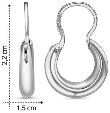 Серьги Красная пресня 33226 вес 2.6 г серебро, без вставок купить,26317
