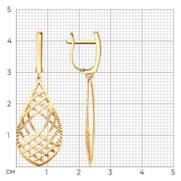 Серьги Diamant 51-121-02824-1_s вес 3.74 г золото, без вставок купить,432520