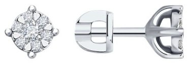 Серьги SOKOLOV 1022112-3 вес 1.88 г золото, бриллиант купить,787647