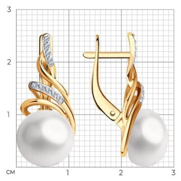 Серьги SOKOLOV 792361 вес 4.96 г золото, жемчуг купить,324996