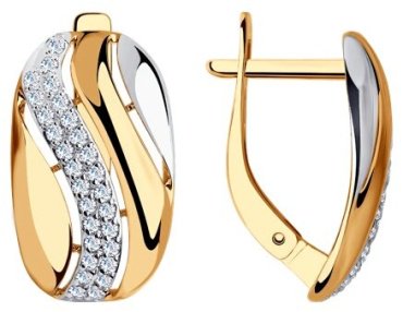 Серьги Diamant 51-120-00207-1_s вес 3.06 г золото, фианит купить,256211