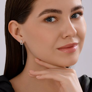 Серьги-цепочки SOKOLOV 1022344-3_s вес 1.41 г золото, бриллиант купить,403232