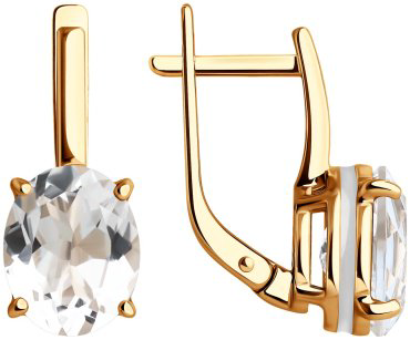 Серьги Diamant 51-320-02463-4 вес 4.47 г золото, горный хрусталь купить,400000