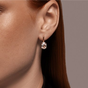 Серьги Diamant 51-320-02463-4 вес 4.47 г золото, горный хрусталь купить,400000