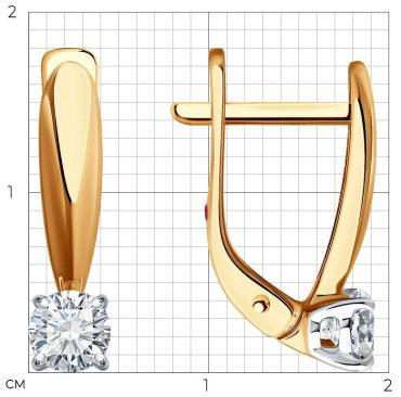 Серьги Diamant 51-220-02479-1 вес 2.38 золото, рубин купить,599267