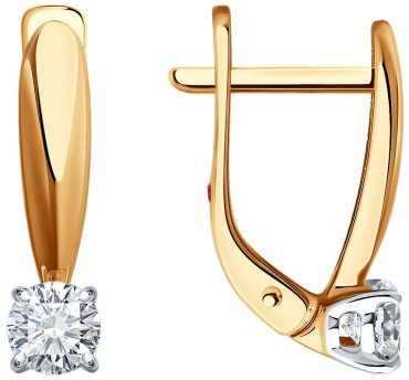 Серьги Diamant 51-220-02479-1 вес 2.38 золото, рубин купить,599267