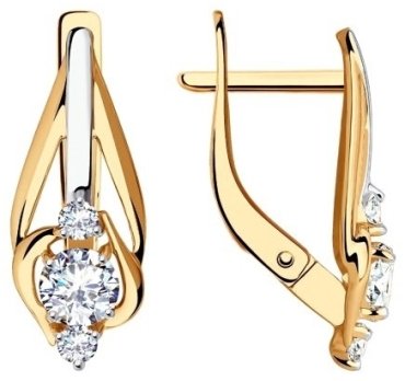 Серьги SOKOLOV 028951 вес 2.25 г золото, фианит купить,250953